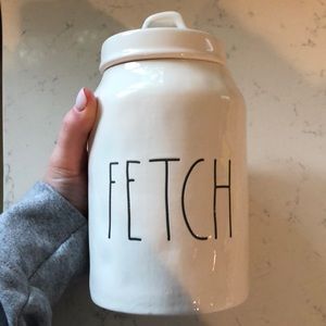 Rae Dunn dog treat canister.